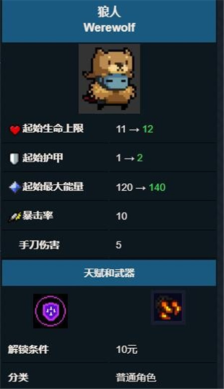 元气骑士狼人技能属性是什么-元气骑士狼人技能属性图鉴