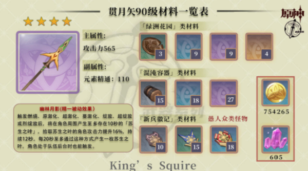 原神贯月矢怎么获取 新武器属性一览