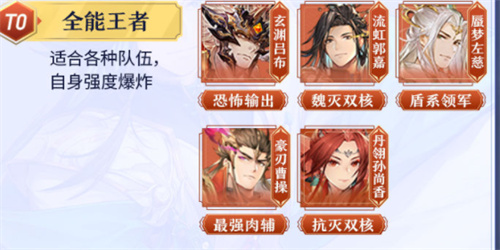 三国志幻想大陆武将强度排行榜