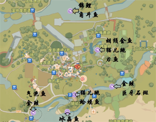 波西亚时光鱼类分布图