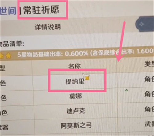 原神提纳里进常驻池了吗