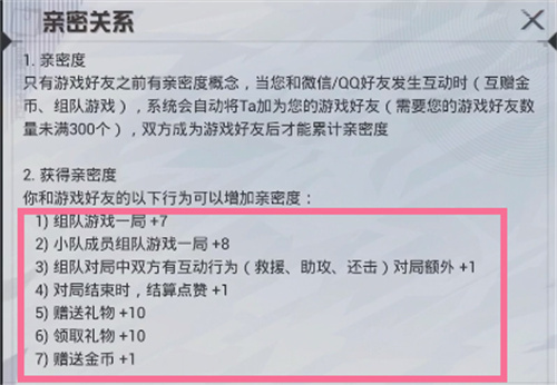 和平精英亲密度最低多少 亲密度机制介绍